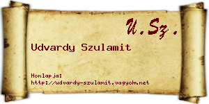 Udvardy Szulamit névjegykártya